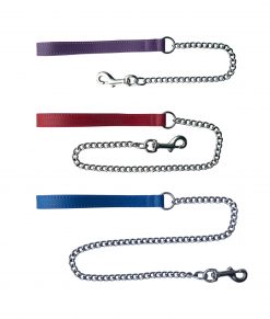 Heavy Leather Handle Chain Leads