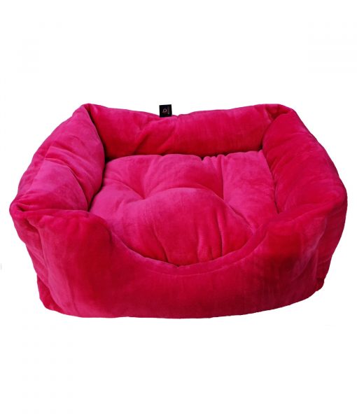 Super Soft Pink Square Puppy Bed