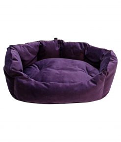 Purple Velvet Oval Lazy Bed Large