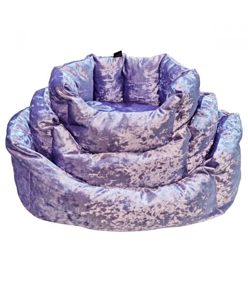 Lazy Bed Set Lilac Crushed Velvet Beds